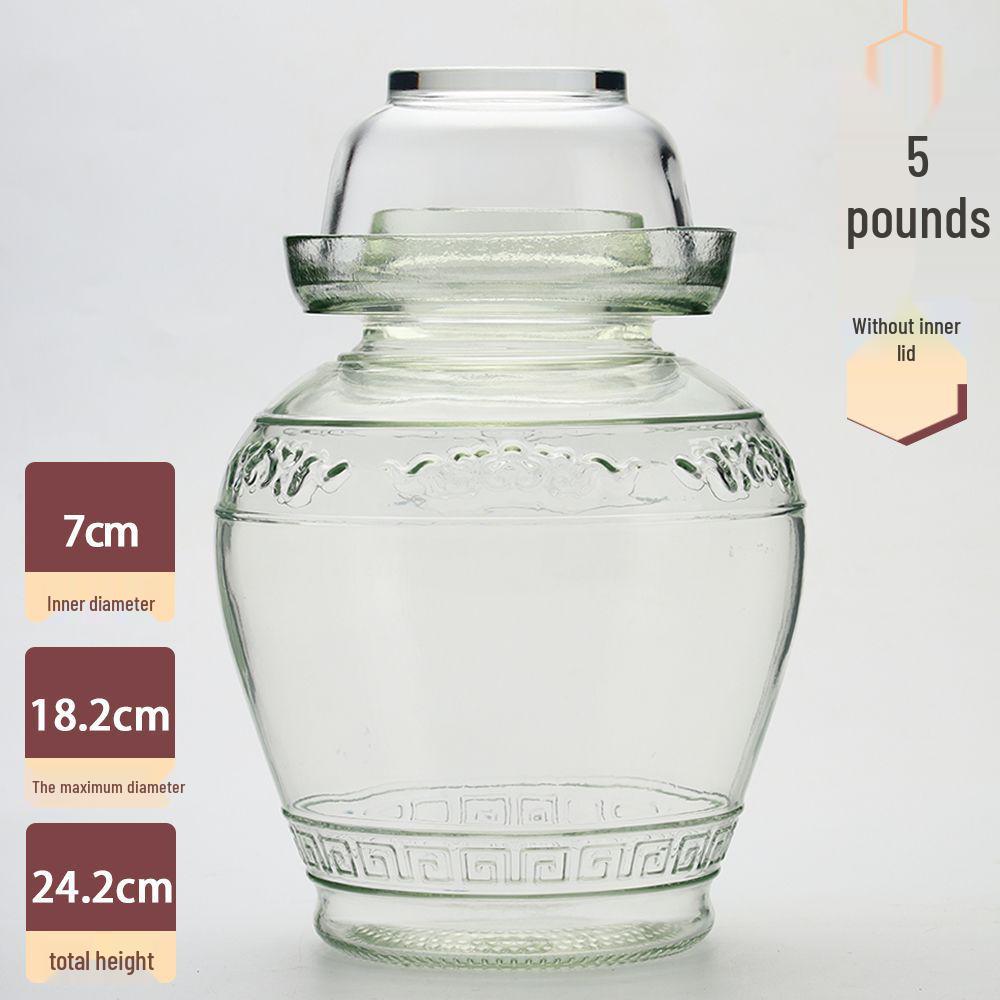 Thickened Glass Jar for Pickling: Sealed Household Container for Vegetables and Sauerkraut.