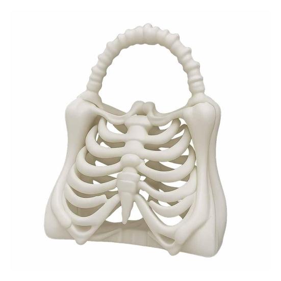 

Сумка Готская Сумка Кость Ребра Жуткий 3D-принт Скелет Кошелек M белый