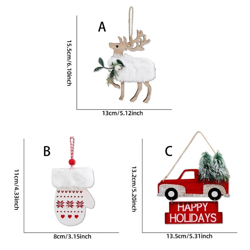 Portable Festival Wooden Plaque Decors for Door Wall Vehicles Christmas Party DIY Holiday Atmosphere