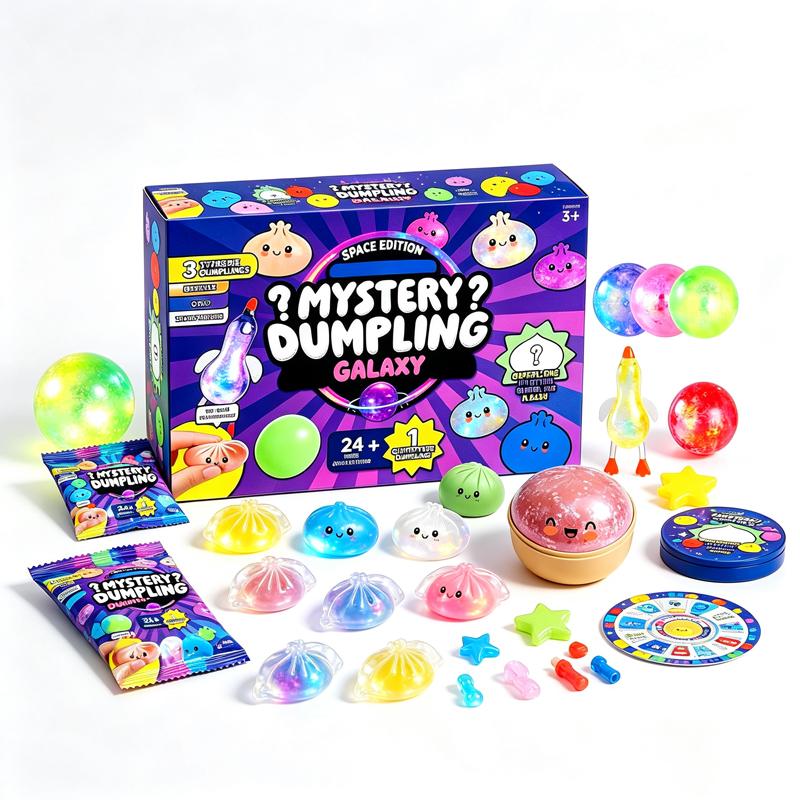 Calendario dell'Avvento Squishy Fidget Mistery Dumpling Squishes Sollievo dallo Stress Scatole a Sorpresa Dumpling Simulazione Pressione Cibo Squishy
