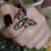 Vintage Punk Distressed Angel Couple Ring Gothic Geometric Angel Five Finger Rings Hip Hop Hyperbole Anime Ring Jewelry