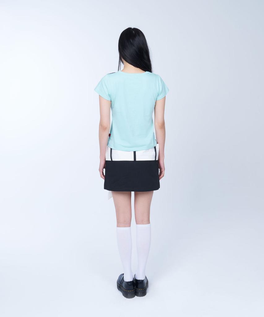 Lailai Strapline Mini Skirt (Black)