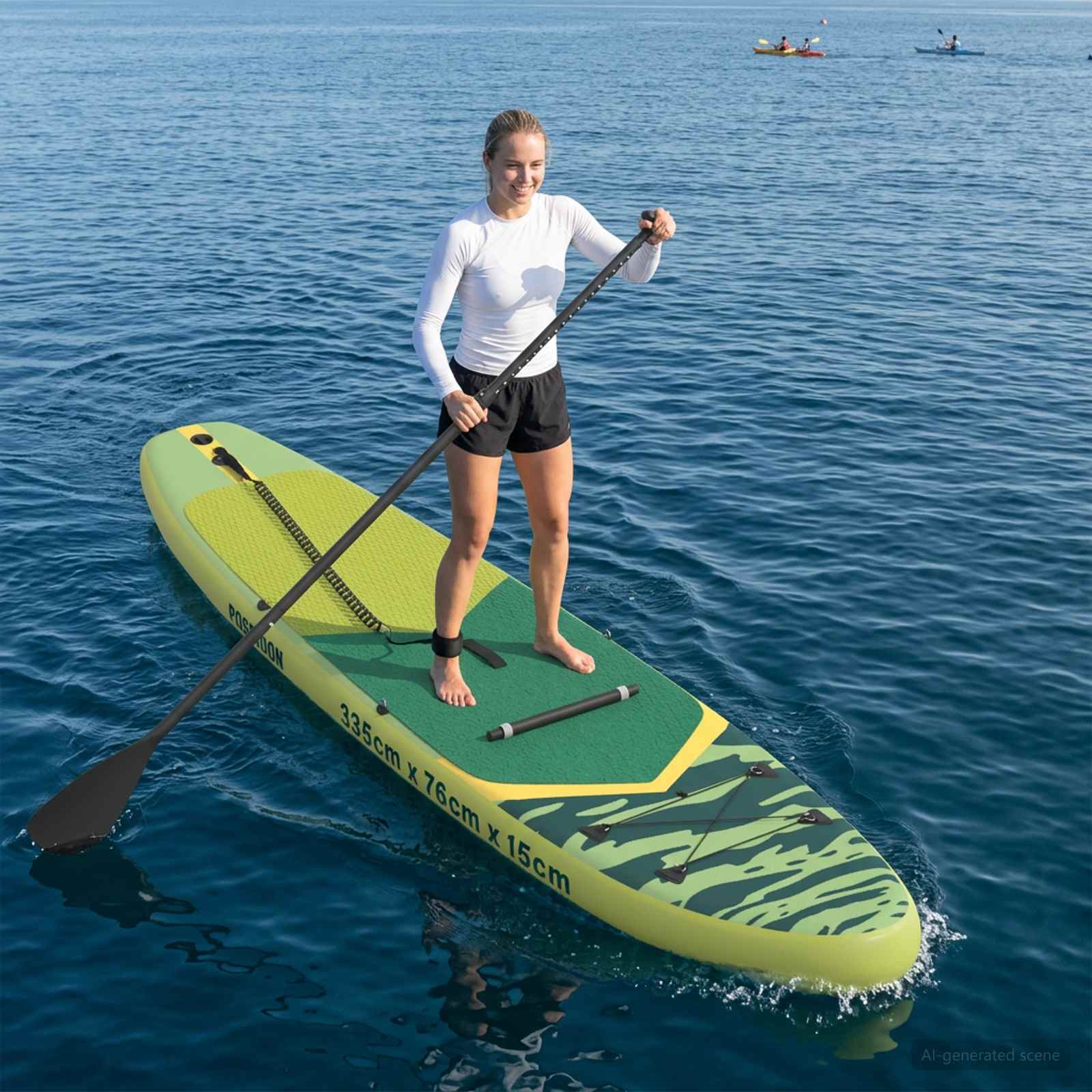 SUP Board mit Sitz 2 in 1 POSEIDON 335 x 76 x 15 cm Grün für