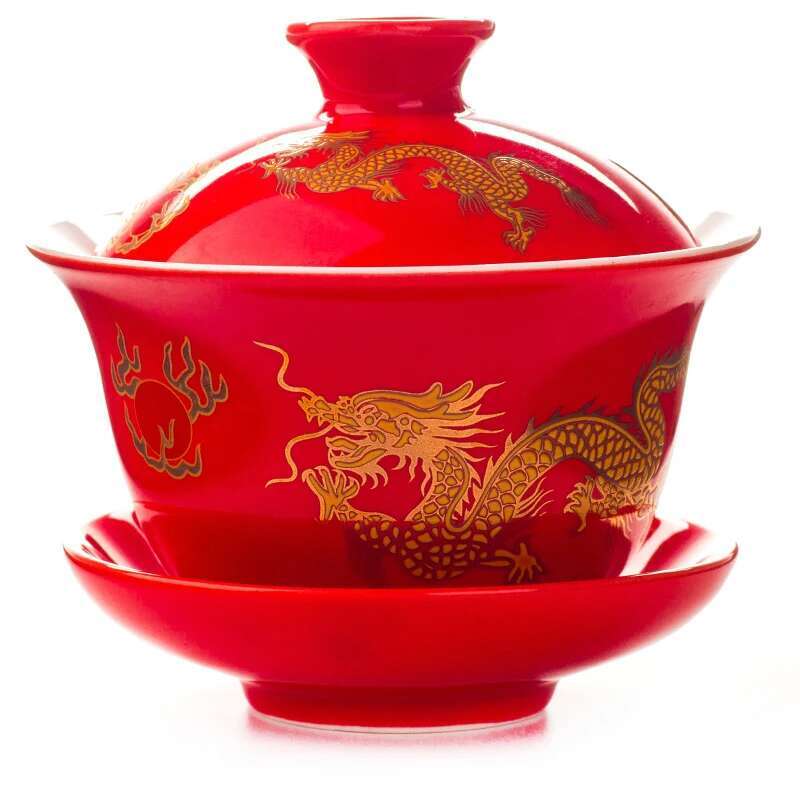 Chinesische Terrinen-Tasse Keramik Teekanne Teekessel Drache/Pfingstrose Chinesischer Stil Kung Fu Tee-Sets Bestes Hochzeitsgeschenk für Freunde D007