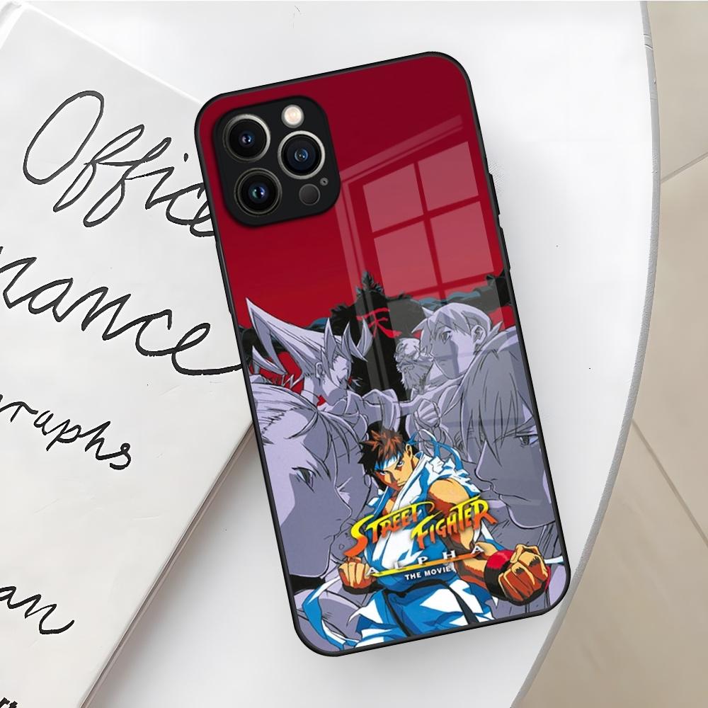 Spiel S-Street F-Fighter Handyhülle für Iphone 16 15 14 12 11 13 Pro Max Mini X Xr Xs Se 8 Puls Glas Abdeckung