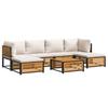 VidaXL Salon de jardin avec coussins 7 pcs bois massif d'acacia, ensemble de canapés d'extérieur, canapé modulable 3214927