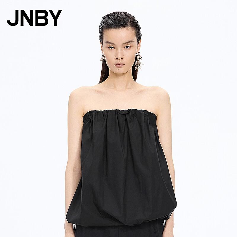 JNBY Ruched Drawstring Cotton Blend Bandeau Top M