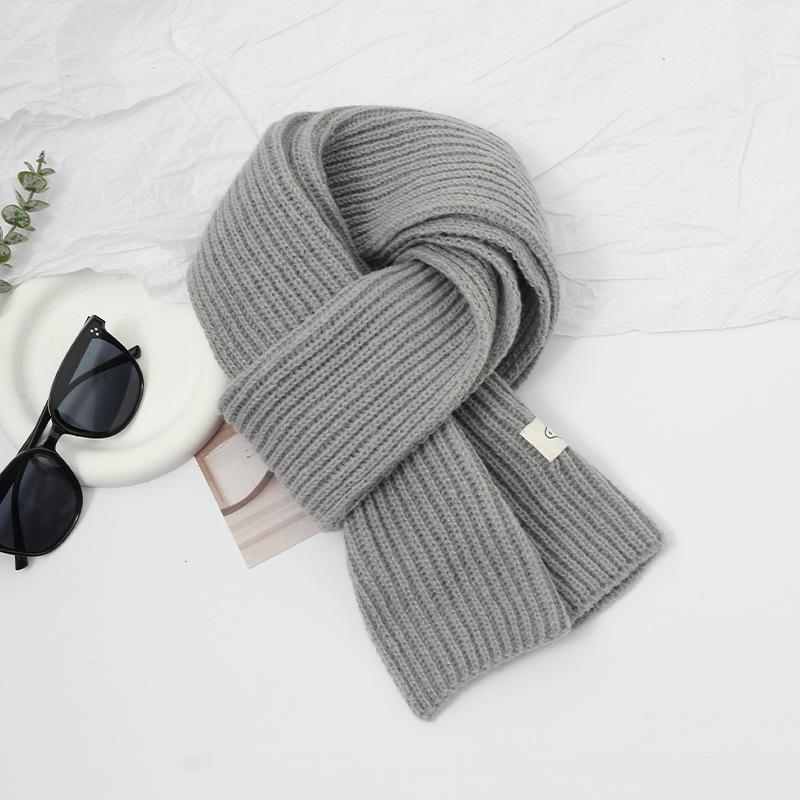 Scarf women's high-end sense autumn and winter new versatile solid color thickened warm wool knitted scarf scarf scarf