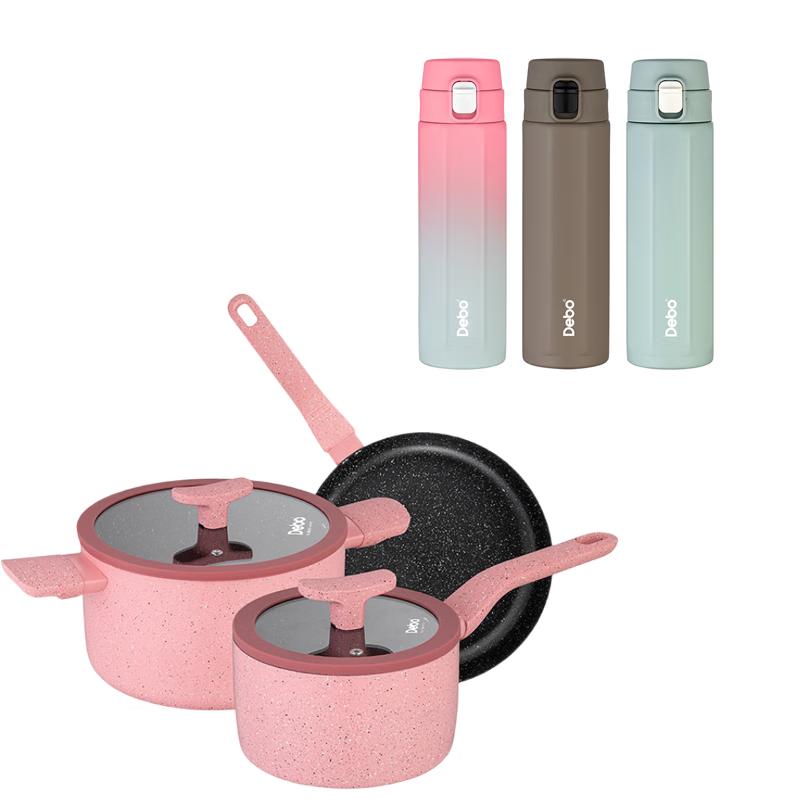 DeBo Isabella Cookware Set with Carter Heat Travel Mug