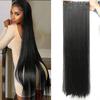 JINKAILI Synthetic 20-40 Inch Extra Long Straight Hair Extension 5 Clips Black Blonde Brown Red High Temperature Fake Hairpiece