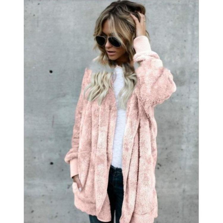 Women's Winter Warm Hooded Cardigan Long Sleeve Comfortable Hoodie Coat Fashion Windbreaker for Lady