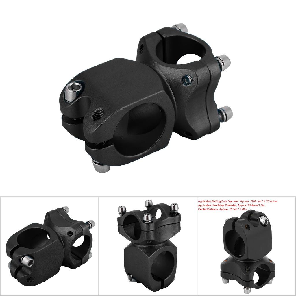 25.4*38 Aluminum Alloy Mountain Bike Short Handlebar Fixed Stem Cycling Accessory