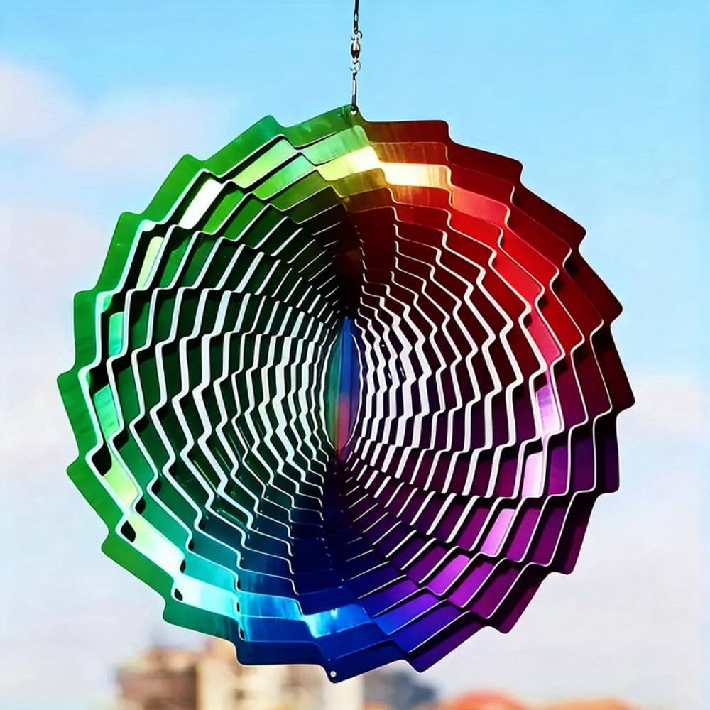 10 Stile 3D Dynamischer Rotierender Windspiel Metall 10cm Regenbogen Tunnel-Stil Windrad Bunter Libellen