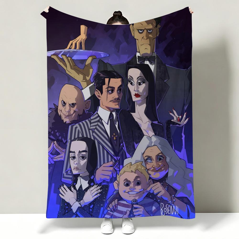 TThe AAddams Family Throw Soft Warm Flannel Throw Blanket Multiuse for Sofa Bed Office Nap