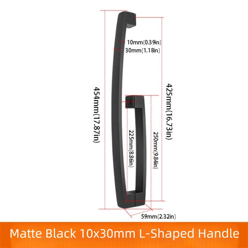 

Ручка для ванной из нержавеющей стали 304, глянцево-черная отделка, ручка для раздвижной двери, стеклянные двери для ванной Style D