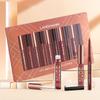 Lipstick Makeup Set 12pcs: 6 Velvet Matte Liquid Lipsticks + 6 Lip Liner Pencils, Waterproof Long-Lasting Pigment Lip Gloss Kit, Lip Makeup Gift