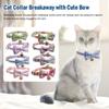 Cat Collar Breakaway With Cute Bow Adjustable Pet Cat And Dog Collar With Bell Adjustable Pet Collar Bownot Safety Necklace