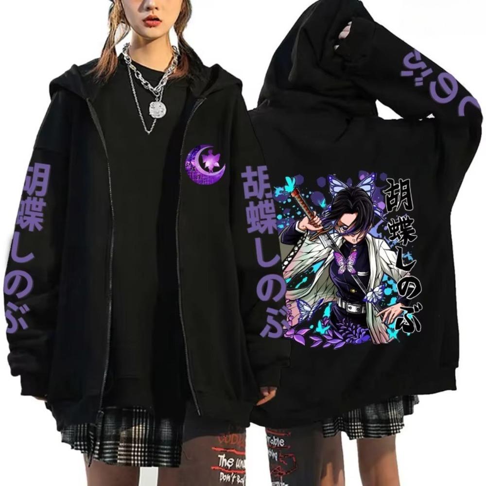 

Demon Slayer Men and Women Zipper Coat Hoodie Sweater Long-sleeved Jacket Kochō Shinobu Japan Anime Top S