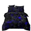 Red Glowing Bedding SetAbstract King Duvet Cover Honeycomb Quilt Cover For Teens Adults Geometry Hexagon Bed Set