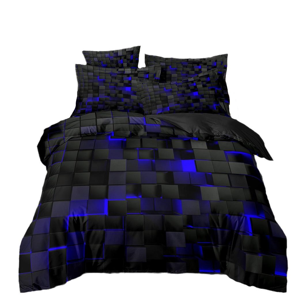Red Glowing Bedding SetAbstract King Duvet Cover Honeycomb Quilt Cover For Teens Adults Geometry Hexagon Bed Set