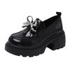 Platform British style loafers children's autumn 2025 new one-pedal women's shoes bow single shoes small leather shoes
