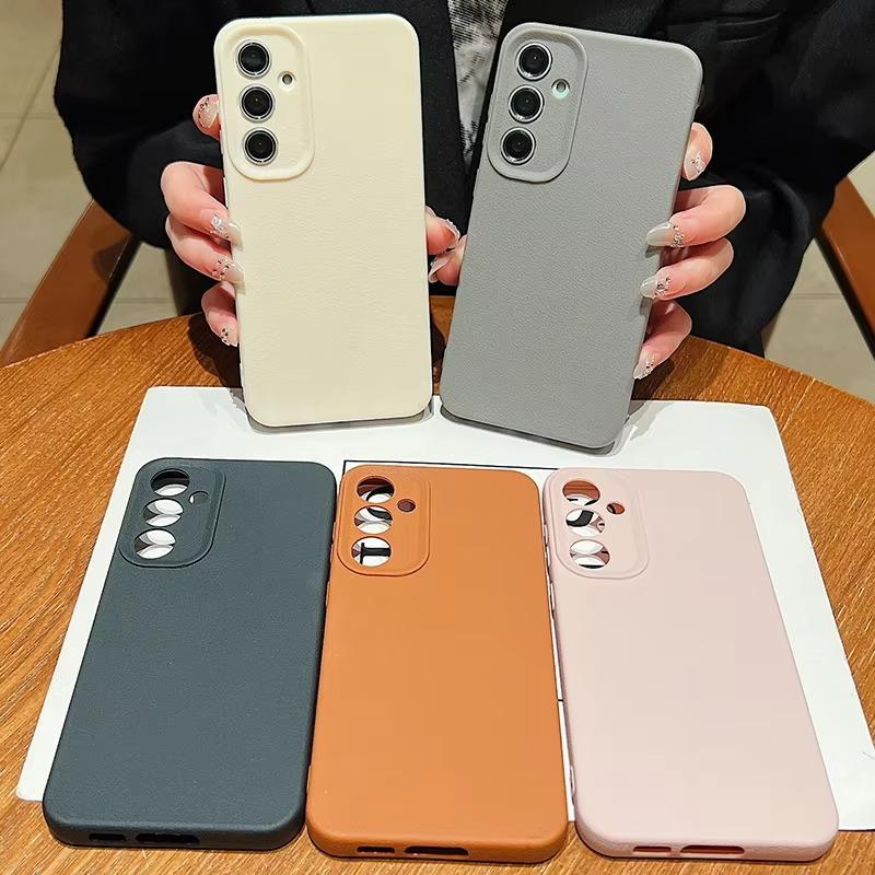 Phone Case For OPPO A15 A38 A57 A60 A78 Reno11 Reno14 Realme 11 14 C21Y C53 C63 Luxury Leather Texture Soft Silicone Protection Cover