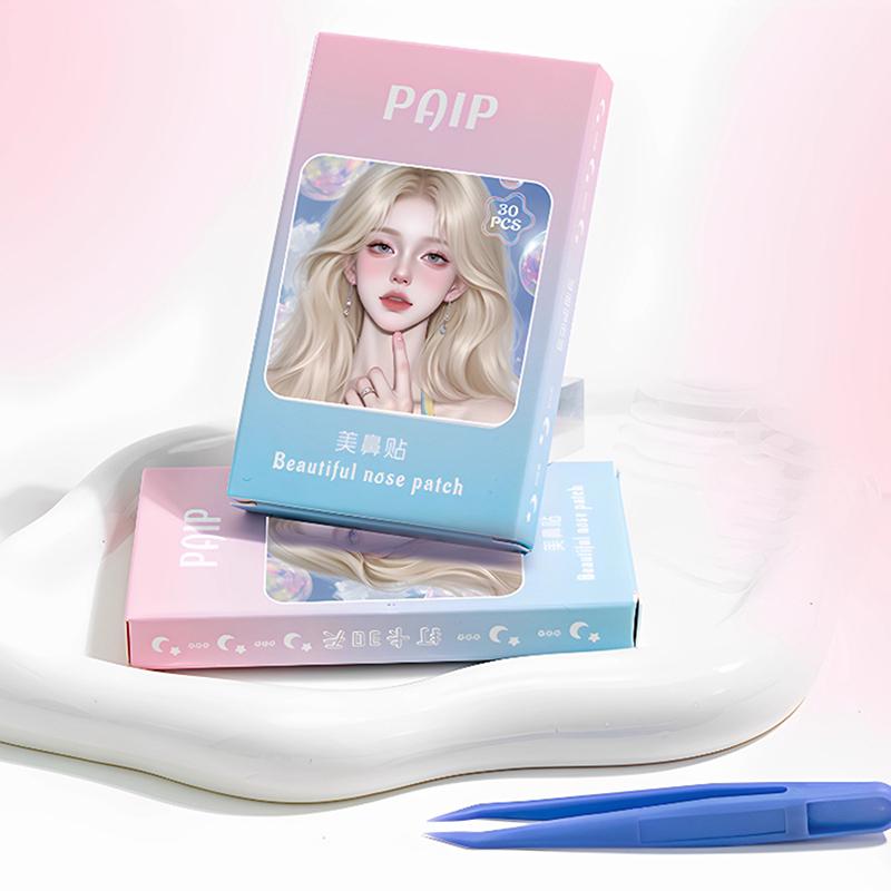 30 ks Průhledné Neviditelné Tenké Náplasti na Nos s Pinzetou Stahující Křídla Nosa Patch Pro Cosplay Speciální Zmenšení Nosa