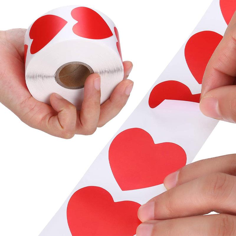 Heart Red Stickers Seal Labels 50-500Pcs Labels Stickers Scrapbooking For Package And Wedding Decoration Stationery Sticker