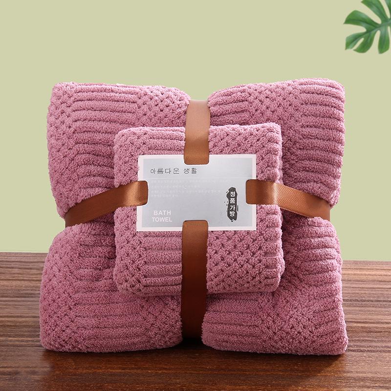 Coral Fleece Double-Sided Quick Dry Towels for Home - Mother-Child & Couple Set