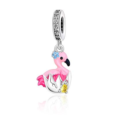 Ahthen Genuine Copper Beads Peacock Dangle Charm Compatible With Snake Chain Bracelets Necklaces Women's Jewelry Creating