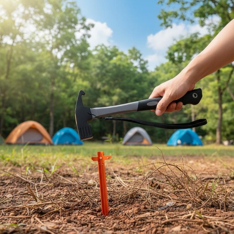 Heavy Duty Camping Hammer Carbon Steel Claw Hammer for Outdoor Tent Ergonomic Grip Camping Hammer Outdoor