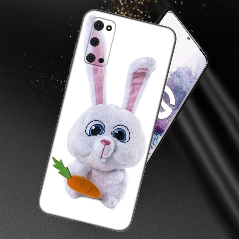 Cute Cartoon Rabbit Black Silicone Phone Case For Samsung Galaxy S23 S21 S20 FE S24 S22 Ultra S10E S10 S9 S8 Plus
