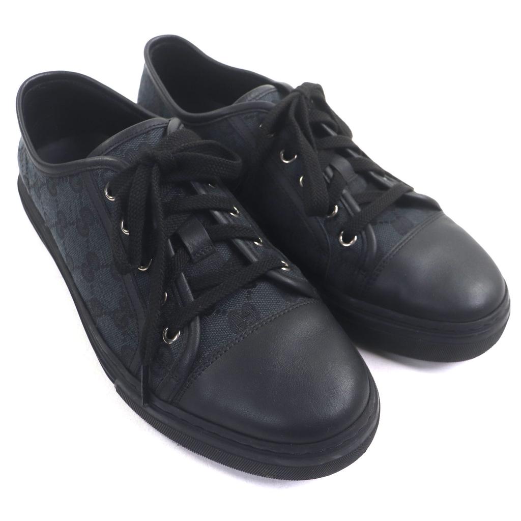 Excellent GUCCI Low cut sneakers black canvas mens 6.5 426189 Used
