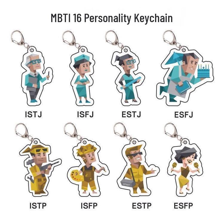 MBTI 16 Personality Acrylic Keychain Standee - Classic Style Character Ornament