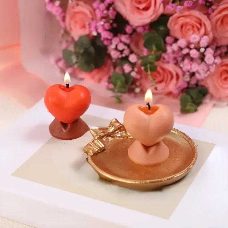 Creative Love Silicone Handmade Candle Mold Heart Shape Chocolate Ice Cake Baking Mold Home Decor Crafts Gypsum Resin Soap Tools
