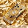 Golden Diamond Plate Pattern Gold Metallic Paint Glass Phone Case For iPhone 17 Pro Max 11 12 13 14 15 16 Plus 17 Air 16E Cover