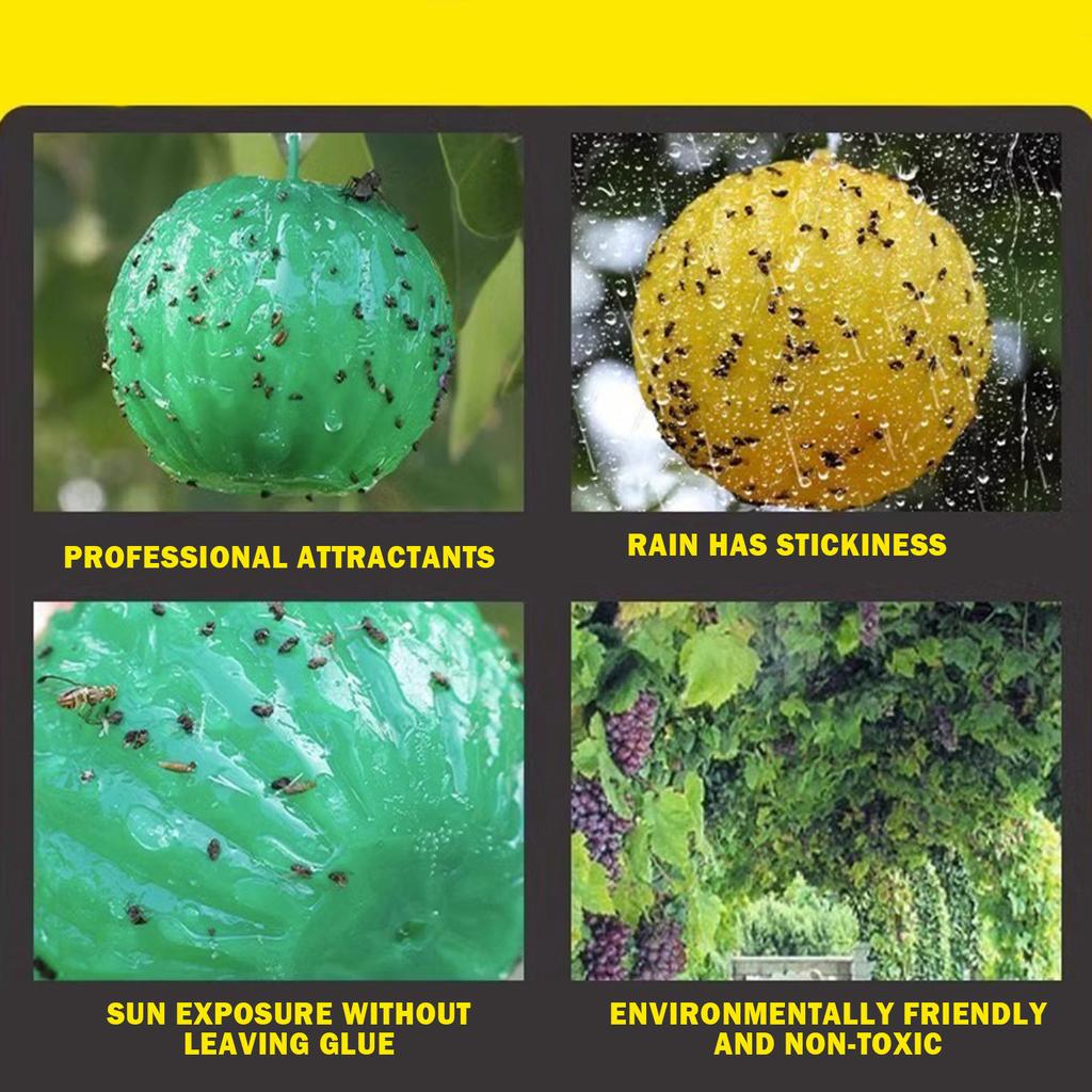 Jednobarevné závěsné lepicí koule na lapače much Kuchyňské koule na čištění hmyzu