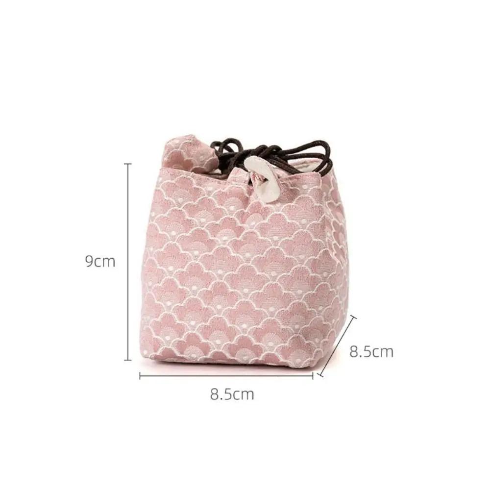 Teeset-Aufbewahrungstasche im chinesischen Stil, verdickt, multifunktional, Teekannen-Stoffbeutel, bestickt, tragbar, Teetassen-Kordelzugbeutel