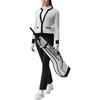 Fila Golf Series Striped Fashion Versatile Cardigan Sweater Women Sweater Jade-White A11W515410F-WT