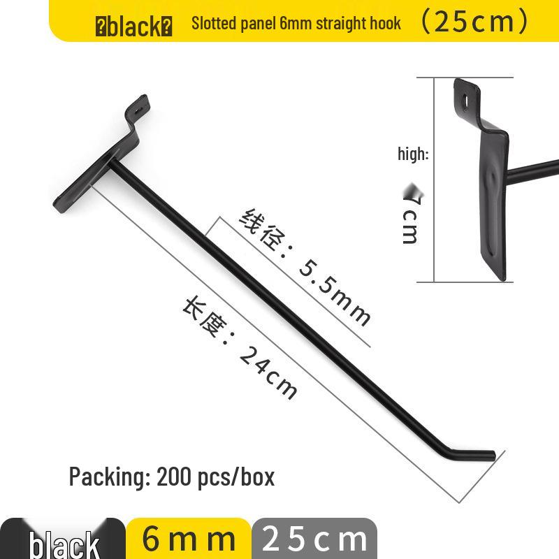 Clip-on Straight Hook for Slotted Pegboard - Aluminum Display Hook for Electronic Components and Sample Exhibits