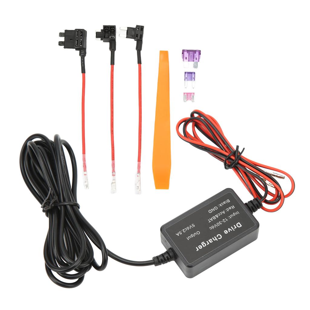 Dash Cam Hardwire Kit MINI USB Adapter High Security 12V‑30V To 5V Widely for Mirror Cam GPS Navigator Radar Detector