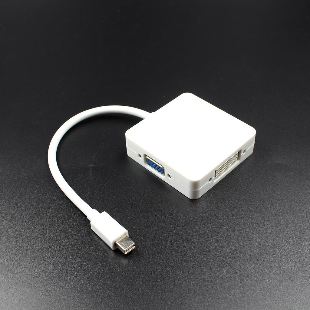 3-in-1 Mini DisplayPort DP Thunderbolt to DVI VGA HDMI Adapter for MacBook