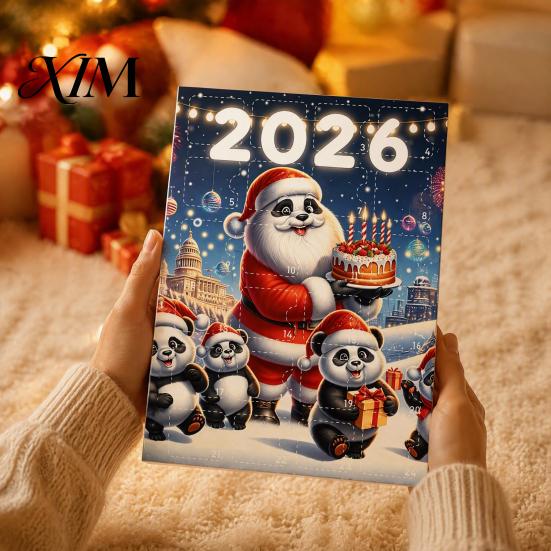 Unique Christmas Gift Panda Advent Calendar, 24 Days Countdown Contains Acrylic Ornament Set Ornaments, Cute Hanging Decorations for Tree Home