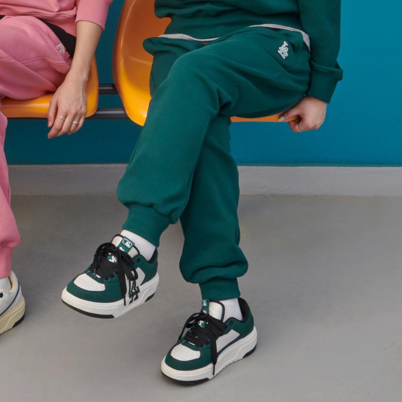 New MLB Base Logo Knitted Sweatpants Unisex Green 3APTB0134-07GND