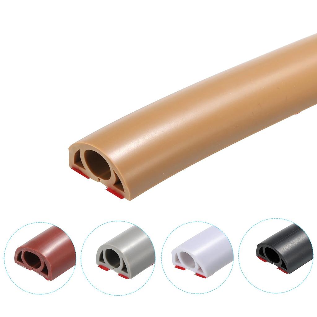 1PC 118.1inch Floor Cord Cover Sheaths PVC Flexible Electrical Conduit Cable Protectors Self-adhesive Cable Hiders for Floors
