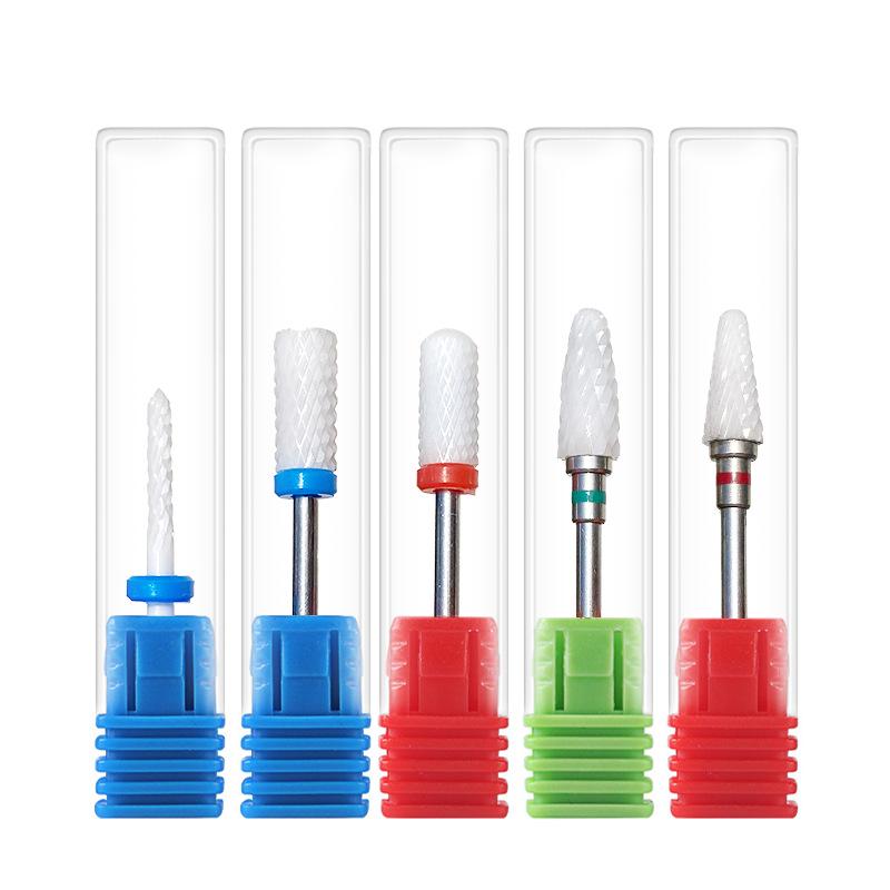 Tungsten Steel Nail Drill Set with Ceramic Grinding Heads for Cuticle Removal and Nail Polishing