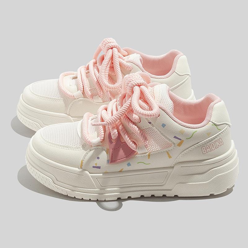 22 spring new thick baseplate shoes mesh breathable thick-soled casual shoes