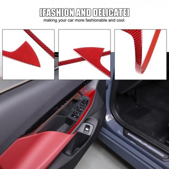 Red Carbon Fiber Front door armrest Trim Sticker For BMW 5 Series G60 i5 2024+