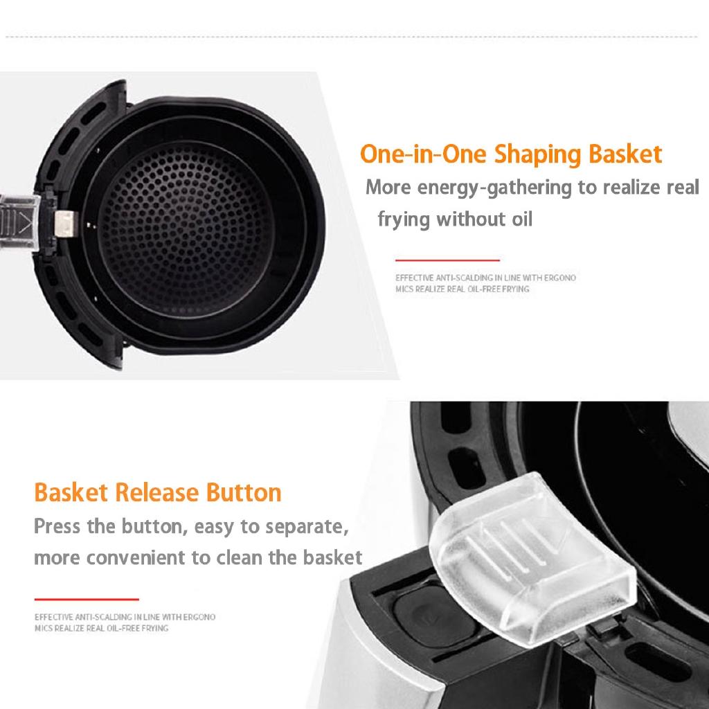 1400W 5.2L Health Fryer Cooker Smart Touch LCD Airfryer Pizza Oil Free Air Fryer Multi Function Smart Fryer for French Fries