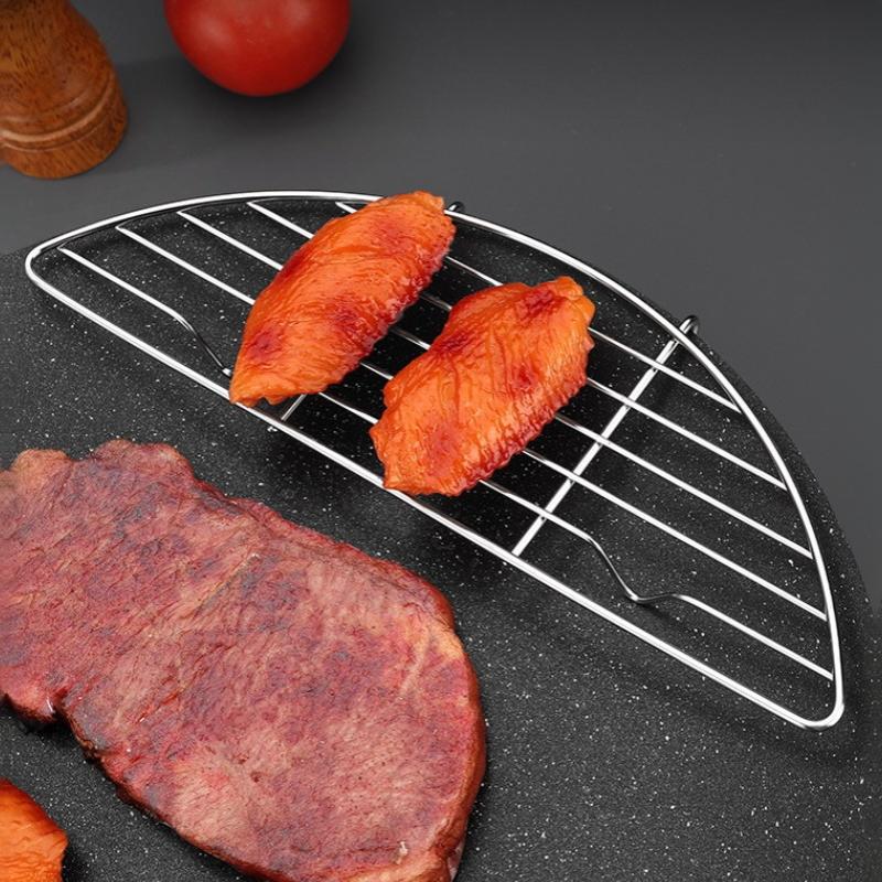 Outdoor Barbecue Net Steam Rack Stainless Steel Camping Barbecue Frying Pan Barbecue Meat Drain Anti Scorching Grill
